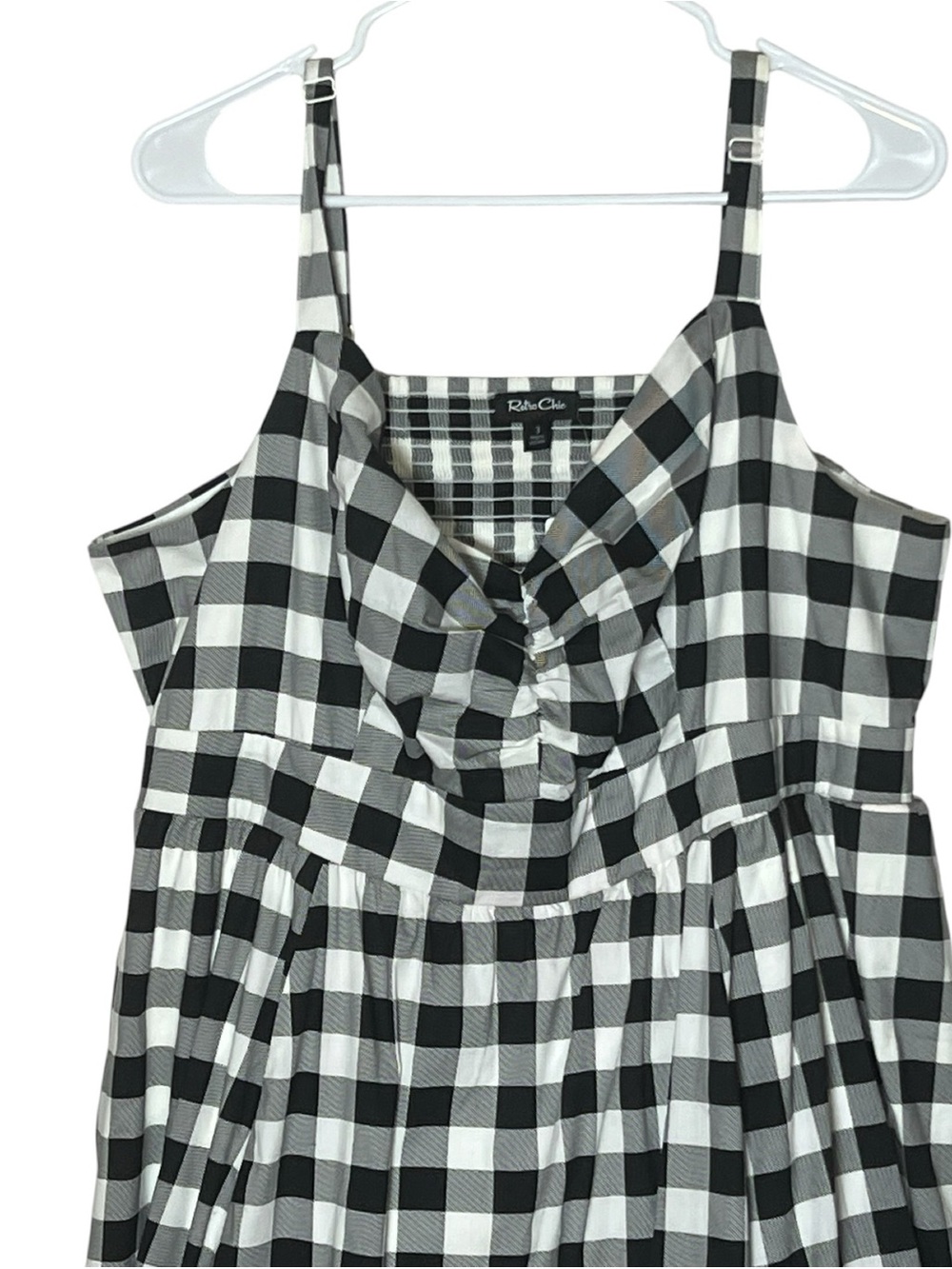 Black & White Gingham Fit-and-Flare Dress - Picture 4 of 11